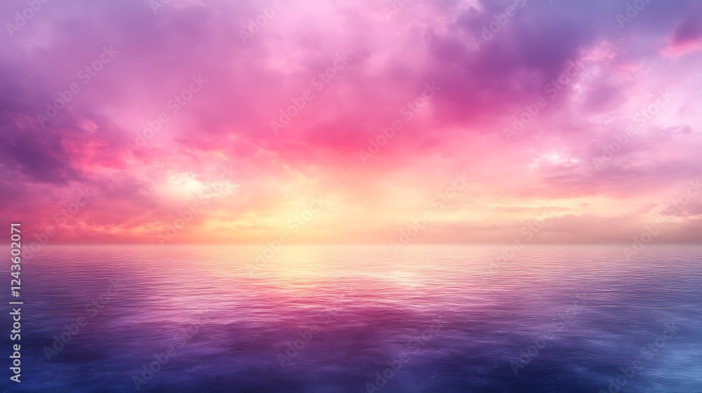 Vibrant sunset reflecting on calm ocean. Vibrant sunset reflecting on calm ocean.