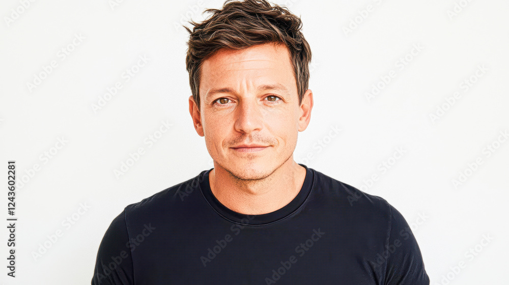 Personal branding confident man's studio portrait with bright backdrop Personal branding confident man's studio portrait with bright backdrop