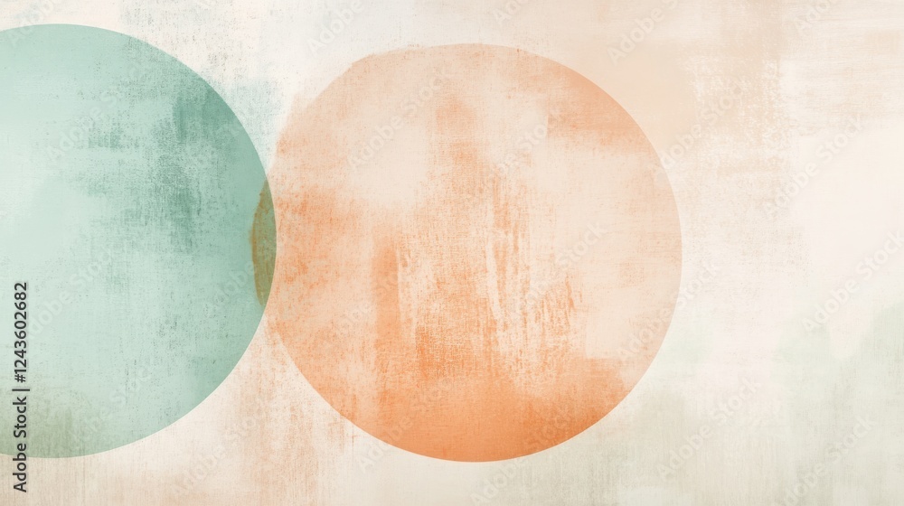 Soft pencil strokes create textured pastel half-circles in delicate tones on a muted background Soft pencil strokes create textured pastel half-circles in delicate tones on a muted background
