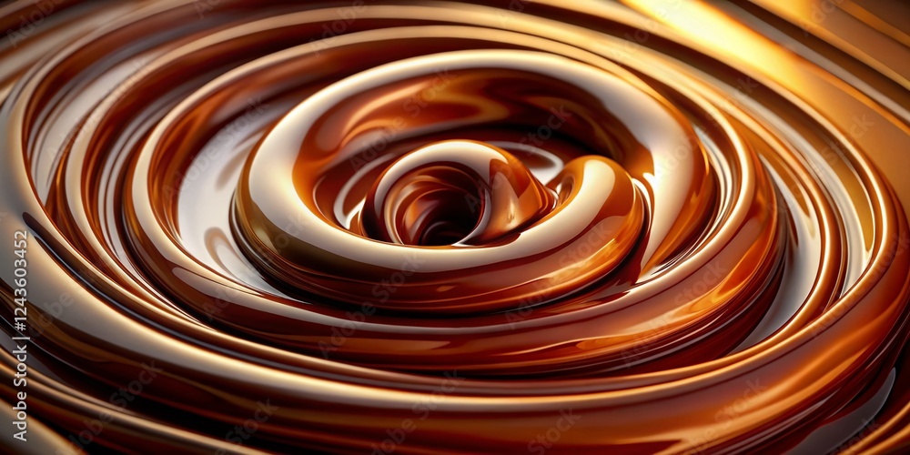 Rich Milk Chocolate Swirl Background: Abstract Texture for Food, Dessert, and Beverage Designs