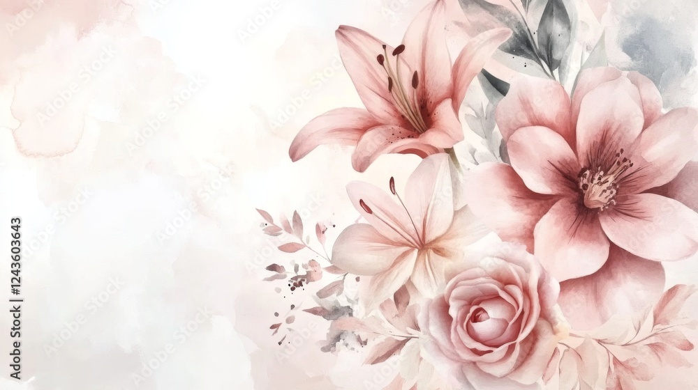 Delicate Floral Arrangement in Soft Pastels Delicate Floral Arrangement in Soft Pastels