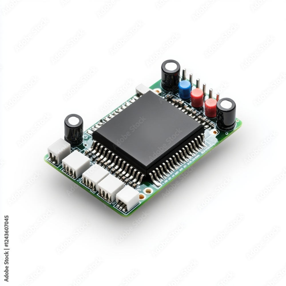 Microcontroller Circuit Board Components with Capacitors and Resistors for Electronic Projects and Innovations Microcontroller Circuit Board Components with Capacitors and Resistors for Electronic Projects and Innovations