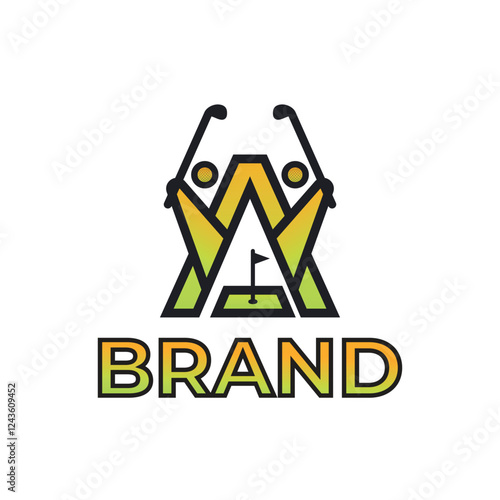 Letter A golf Logo. Modern, unique, simple.