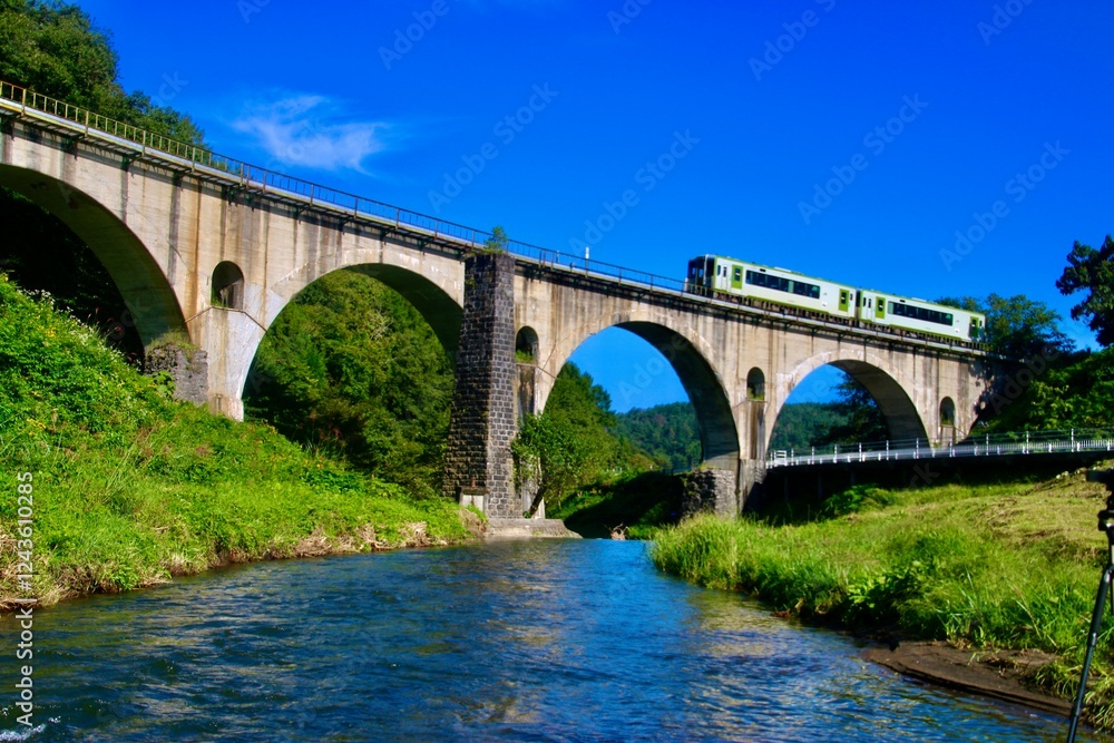 めがね橋・銀河鉄道(岩手県・遠野市) めがね橋・銀河鉄道(岩手県・遠野市)