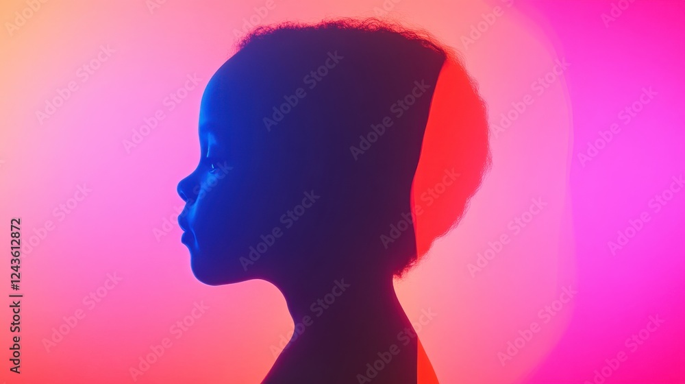 Vibrant visualization of a glowing child in a whimsical setting with colorful light effects Vibrant visualization of a glowing child in a whimsical setting with colorful light effects