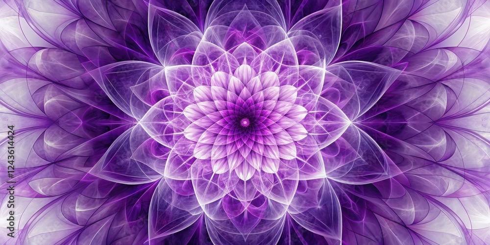 Obraz premium Intricate Purple Floral Design with Delicate Petals and Swirling Lines