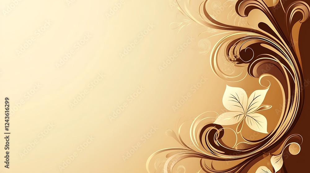 Elegant Brown and Beige Floral Design Background Elegant Brown and Beige Floral Design Background