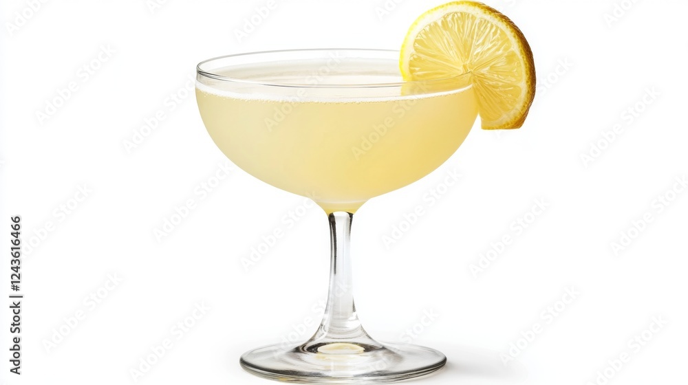 A Refreshing Cocktail with a Lemon Garnish A Refreshing Cocktail with a Lemon Garnish