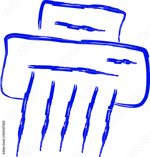 paper shredder icon in doodle style
