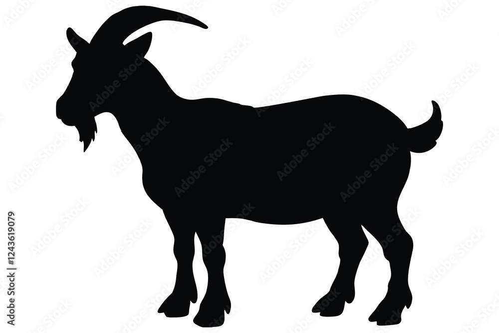 Fototapeta premium Silhouette of goat isolated on a white background