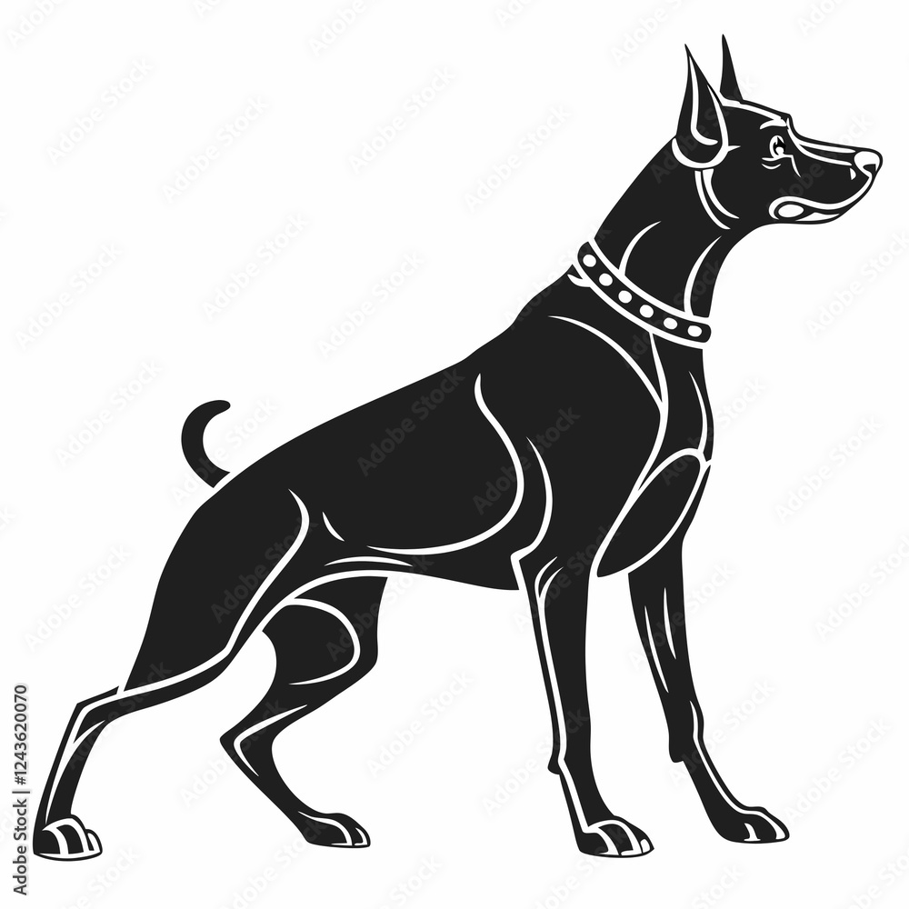 Obraz premium vector, isolated black silhouette of a dog, collection