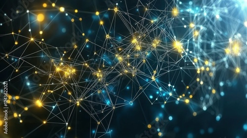 Wallpaper Mural Geometric abstract network background featuring intricate, glowing lines and nodes, designed to represent data flow, digital systems, and the interconnected nature of modern technology. Torontodigital.ca