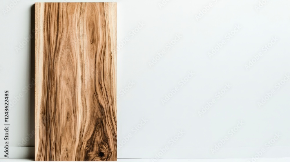 Naklejka premium Beautiful Textured Wood Panel on Light Background for Interior Design