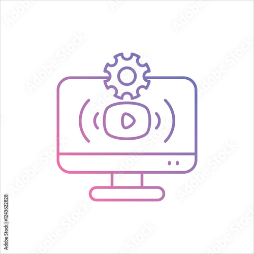Streaming Setup icon vector stock illustration
