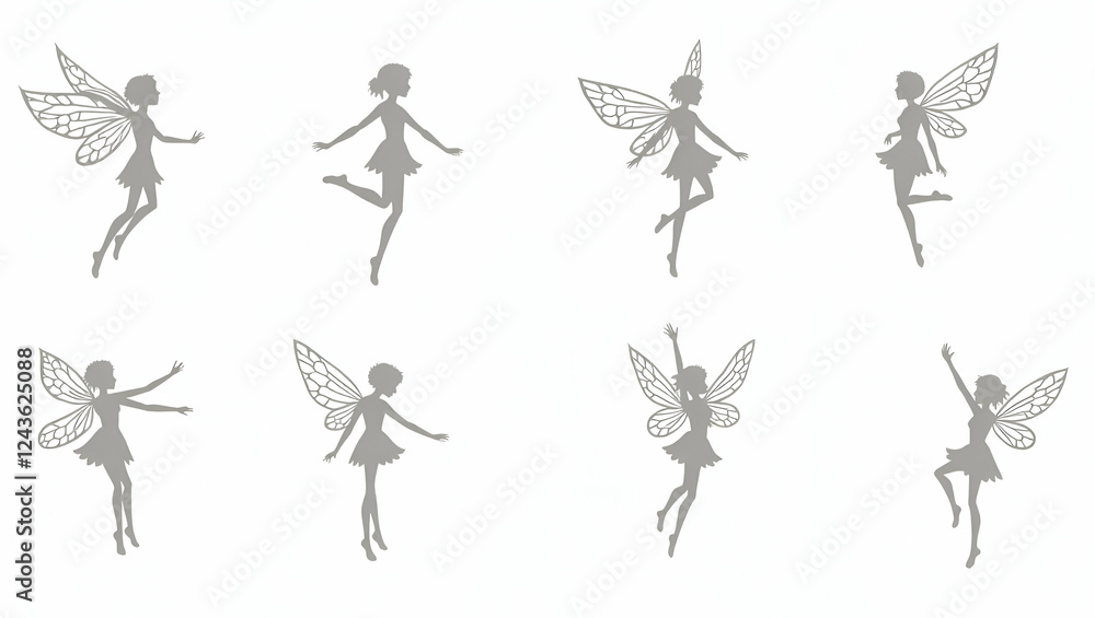 Obraz premium Title: A Delicate Whimsical Collection of Silhouettes