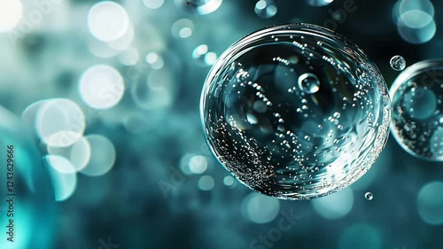 Wallpaper Mural Bubbles in Blue Water Ultra Detailed Macro Photography Torontodigital.ca