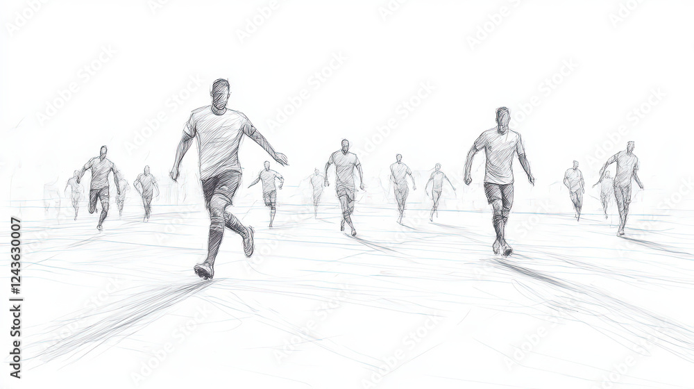 Dynamic Soccer Player Line Drawing: Minimalist Sports Sketch Dynamic Soccer Player Line Drawing: Minimalist Sports Sketch