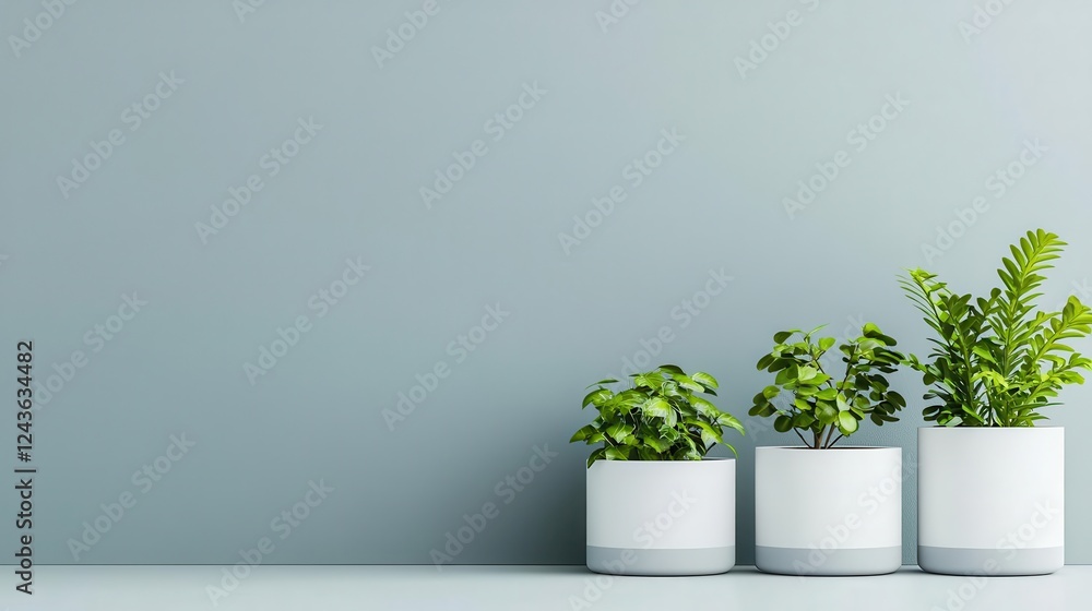 Fototapeta premium Modern minimalist garden with geometric planters and ecofriendly design, sustainable urban gardening concept