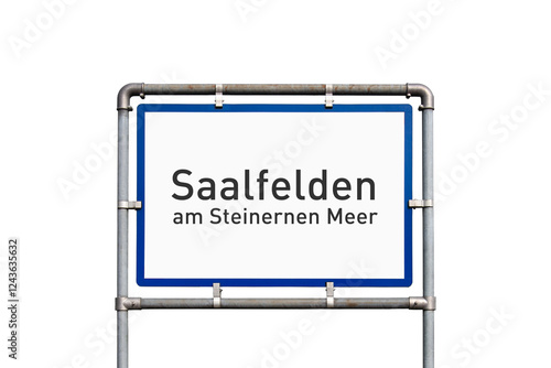 Ortseinfahrt, Schild, Stadtgemeinde Saalfelden am Steinernen Meer, Österreich, (Symbolbild) photo