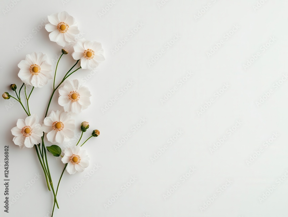 Minimalist flower garden with neutral hues, calming and natural aesthetic Minimalist flower garden with neutral hues, calming and natural aesthetic