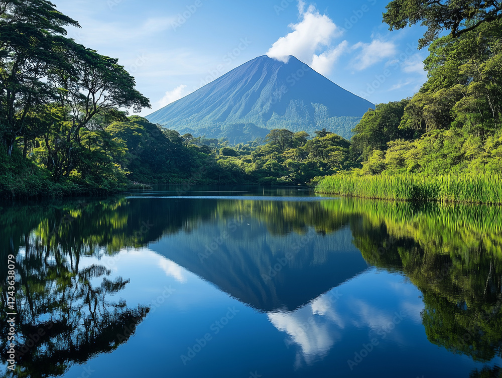 A volcano with a well-defined hiking trail leading up its slopes, surrounded by rugged terrain and sparse vegetation. A volcano with a well-defined hiking trail leading up its slopes, surrounded by rugged terrain and sparse vegetation.