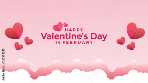 Happy Valentines Day 14 February banner, background, poster design