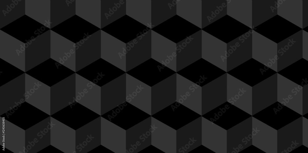 Abstract minimal black creative digital block rectangle cubic technology, presentation vector overlap design. geometric seamless web stylish space hexagon texture background. Abstract minimal black creative digital block rectangle cubic technology, presentation vector overlap design. geometric seamless web stylish space hexagon texture background.