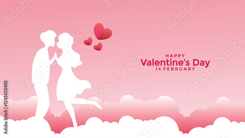 Happy Valentines Day 14 February banner, background, poster design