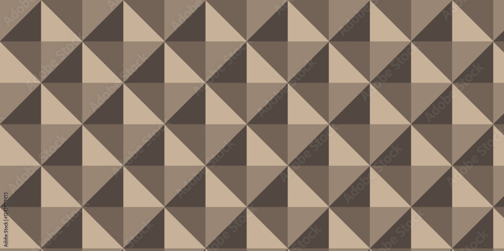 seamless geometric pattern brown color square mosaic wall tiles vintage triangle cubic texture design. seamless geometric pattern brown color square mosaic wall tiles vintage triangle cubic texture design.