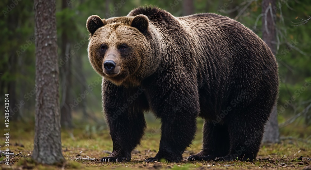 Majestic Brown Bear in the Forest: A Powerful Wildlife Encounter Majestic Brown Bear in the Forest: A Powerful Wildlife Encounter