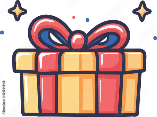 vector illustration of birthday gift box