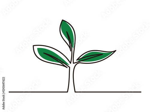line art growing sprout symbol design vector illustration on transparent background