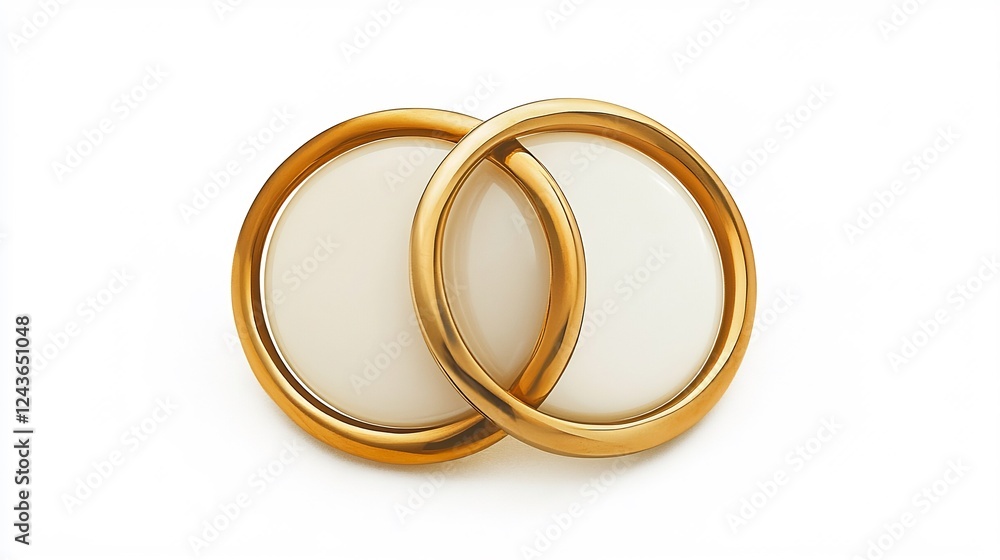 Minimalist design featuring two interlocked circles in warm gold and soft ivory representing the sacred duality of partnership and the spiritual connection between lovers no people Minimalist design featuring two interlocked circles in warm gold and soft ivory representing the sacred duality of partnership and the spiritual connection between lovers no people