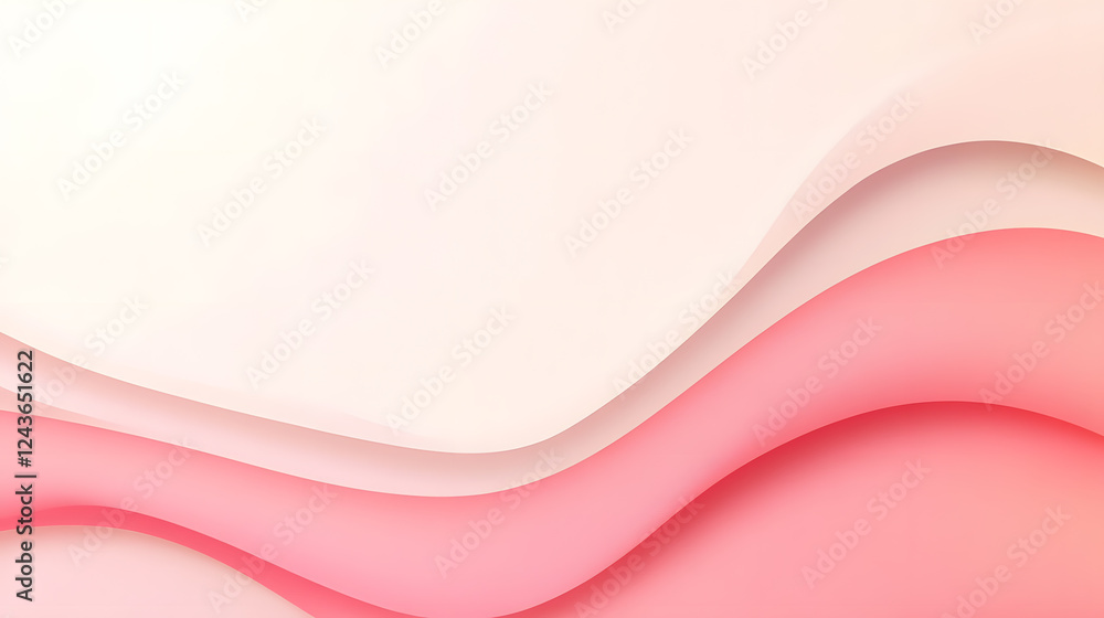 Obraz premium A soft pastel pink background transitioning seamlessly into white, with a subtle glow effect that enhances its elegant appeal. The gradient creates a soothing and stylish aesthetic, suitable for