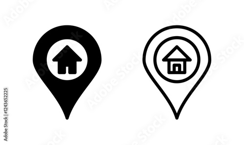 Free Download Address icon logo design. home location sign and symbol. pinpoint - GFXLoad