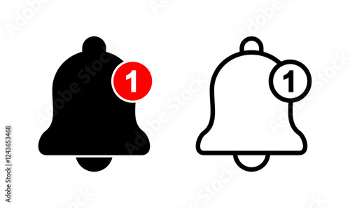 Bell icon logo design. Notification sign and symbol for web site design