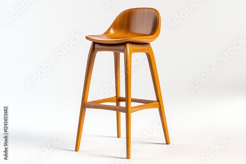 Stylish Wooden Bar Stool Design - Modern, elegant, comfortable, functional, and sophisticated bar stool perfect for contemporary interiors.  Symbolising style, comfort, quality, design, and home. photo