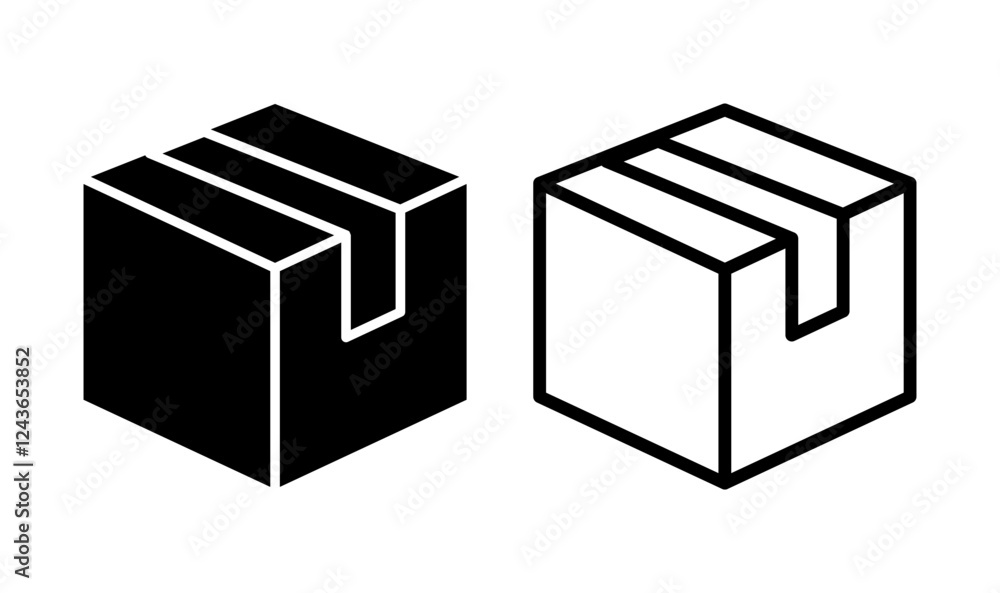 Box icon logo design. box sign and symbol, parcel, package Box icon logo design. box sign and symbol, parcel, package
