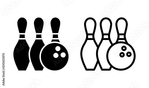 Bowling icon logo design. bowling ball and pin sign and symbol.