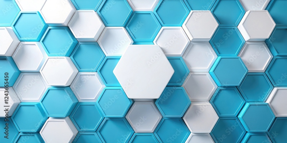 Abstract Hexagon Pattern Background Modern Geometric Design in Blue and White Abstract Hexagon Pattern Background Modern Geometric Design in Blue and White