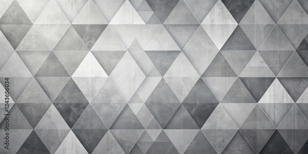 Fototapeta premium Abstract Geometric Pattern with Textured Triangles in Shades of Gray