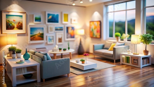 Wallpaper Mural Tilt-Shift Photography: Creative Clips Hanging Paper Mockup for Modern Interior Design & Art Display Torontodigital.ca