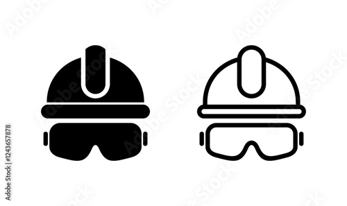 Helmet icon logo design. Motorcycle helmet sign and symbol. Construction helmet icon. Safety helmet