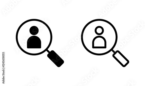 Hiring icon logo design. Search job vacancy sign and symbol. Human resources concept. Recruitment