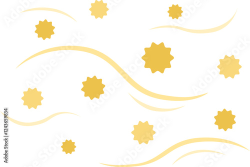 飛んでいる、花粉のイラスト