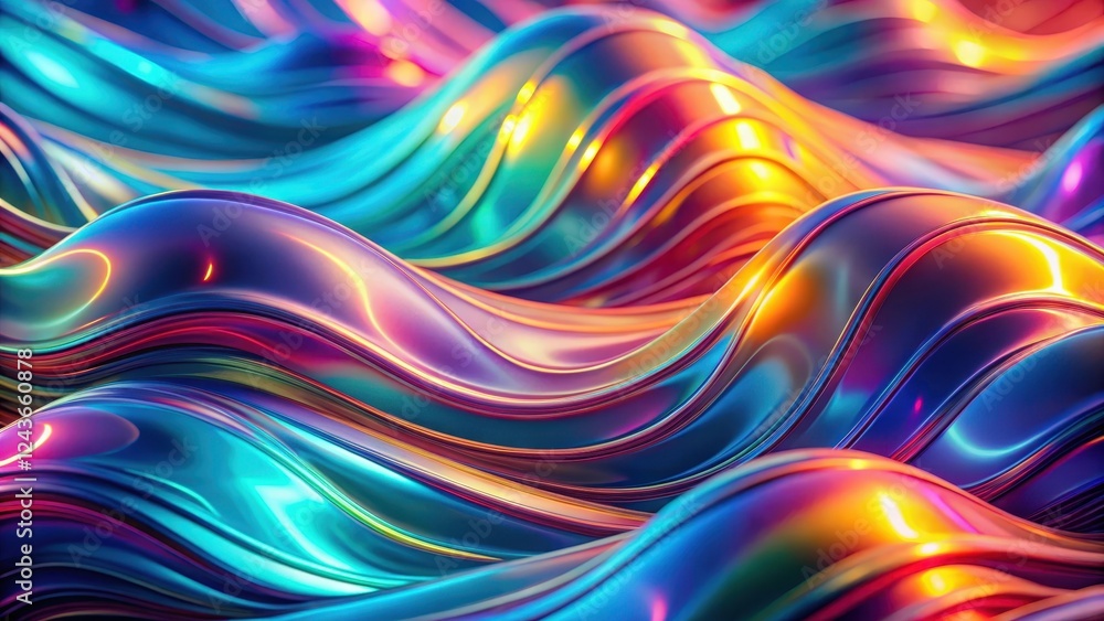 Colorful holographic abstract liquid waves futuristic motion background, wave motion, abstract Colorful holographic abstract liquid waves futuristic motion background, wave motion, abstract