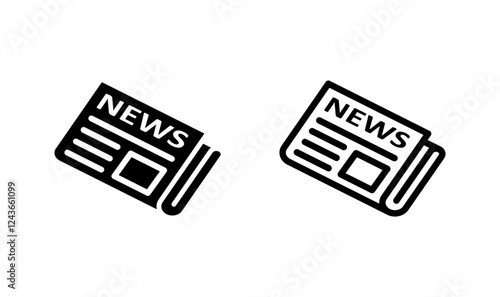 Newspaper icon logo design. news paper sign and symbolign