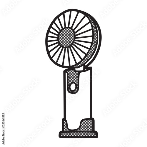 hand fan vector folding line art