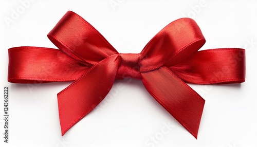 red bow ribbin isolated on white background