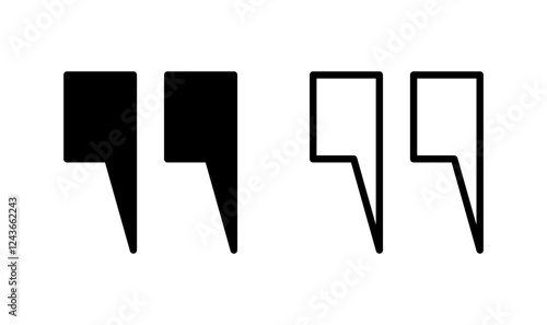 Quote icon logo design. Quotation mark sign and symbol